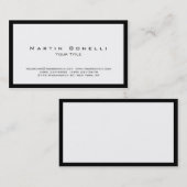 Carte de visite blanc à bordure noire simple (Devant / Derrière)