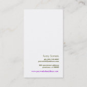 Carte de visite blanc à feuille simple violet (Dos)