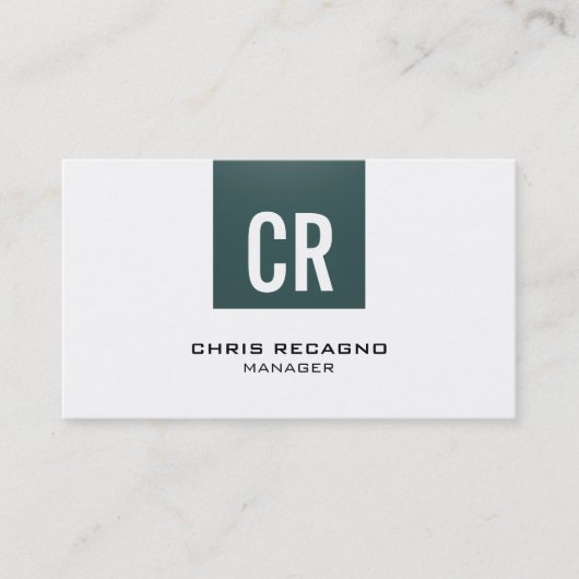 Carte de visite blanc à rayures gris ardoise éléga (Devant)