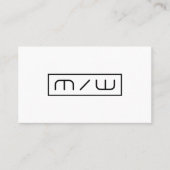 Carte De Visite Blanc abstrait de minimalisme d'initiales (Devant)