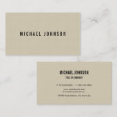 Carte De Visite Blanc antique de toile de Faux classique (Devant / Derrière)