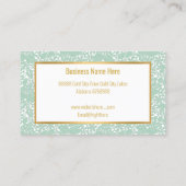 Carte de visite BLANC AQUA LACE OR (Dos)