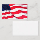 Carte De Visite Blanc au dos Drapeau américain sur le devant (Devant / Derrière)