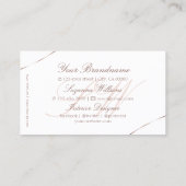 Carte De Visite Blanc avec bijoux et monogramme Rose or (Dos)