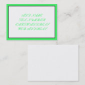 Carte De Visite Blanc avec cadre noir et vert (Devant / Derrière)