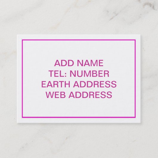 Carte De Visite Blanc avec cadre rose (Devant)