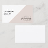 Carte De Visite Blanc beige de conception professionnelle chic (Devant / Derrière)