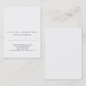 Carte de visite blanc blanc blanc noir à la carte (Devant / Derrière)
