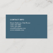 Carte De Visite Blanc bleu élégant de ton minimal de duo (Dos)