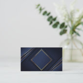 Carte De Visite Blanc bleu et or de luxe (Debout devant)