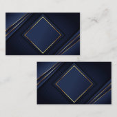 Carte De Visite Blanc bleu et or de luxe (Devant / Derrière)