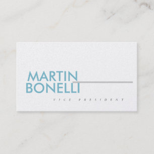 Carte De Visite Blanc Bleu Minimaliste Luxe Perle