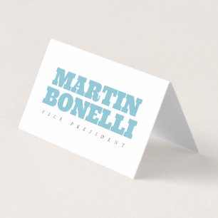 Carte De Visite Blanc Bleu Minimaliste Luxe Perle