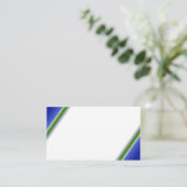 Carte de visite blanc bleu vert (Debout devant)