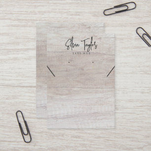 Carte De Visite Blanc Bois Votre Logo Écran D'Écoute