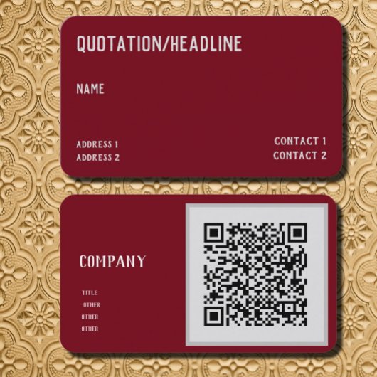 Carte De Visite blanc bordeaux - code QR