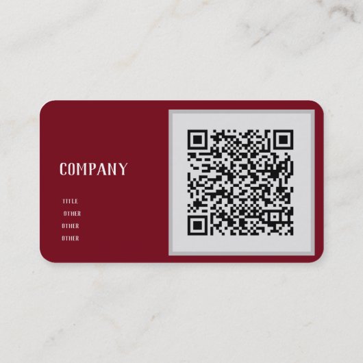 Carte De Visite blanc bordeaux - code QR (Dos)