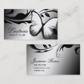 Carte De Visite Blanc brillant de noir du papillon 311 (Devant / Derrière)