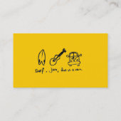 CARTE DE VISITE BLANC CARTOON SURFER SURF JAM LIVE VAN MOTTO S'AMU (Dos)