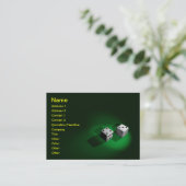 Carte de visite blanc chanceux de matrices (Debout devant)