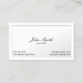 Carte de visite blanc chic d'établissement (Dos)