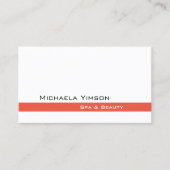 Carte De Visite Blanc chic et Saumon avec professionnel photo (Devant)