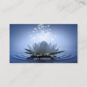 Carte De Visite Blanc chic Lotus Bleu (Devant)