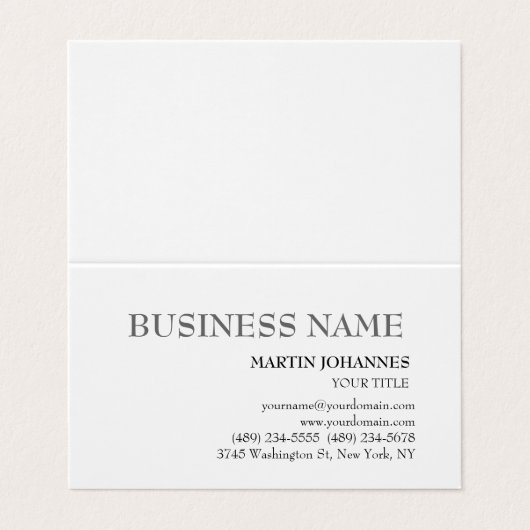 Carte de visite blanc chic professionnel esthétiqu (Extérieur déplié)