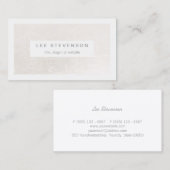 Carte De Visite Blanc chic sur blanc chatoyant Élégant moderne (Devant / Derrière)