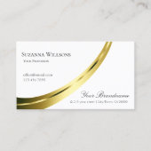 Carte De Visite Blanc clair classique avec décoration or (Devant)