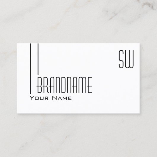 Carte De Visite Blanc clair classique avec Initiales Professionnel (Devant)