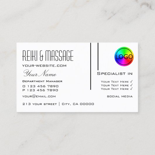 Carte De Visite Blanc clair classique avec logo professionnel mode (Dos)