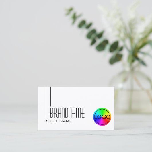 Carte De Visite Blanc clair classique avec logo professionnel mode (Debout devant)