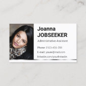 Carte De Visite Blanc clair classique recherche d'emploi minimal é (Devant)