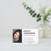 Carte De Visite Blanc clair classique recherche d'emploi minimal é (Debout devant)