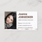 Carte De Visite Blanc clair classique recherche d'emploi minimal é (Devant)