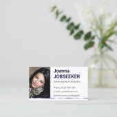 Carte De Visite Blanc clair classique recherche d'emploi minimal é (Debout devant)