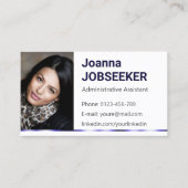 Carte De Visite Blanc clair classique recherche d'emploi minimal é (Devant)