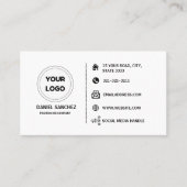 Carte De Visite Blanc clair Générique Ajouter votre logo (Devant)