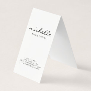 Carte De Visite Blanc clair minimaliste avec texte cursif