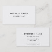 Carte De Visite Blanc clair Professionnel Élégant Moderne Simple (Devant / Derrière)