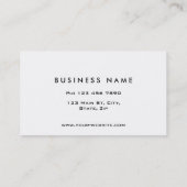 Carte De Visite Blanc clair Professionnel Élégant Moderne Simple (Dos)