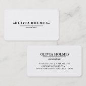 Carte De Visite Blanc clair professionnel moderne élégant (Devant / Derrière)