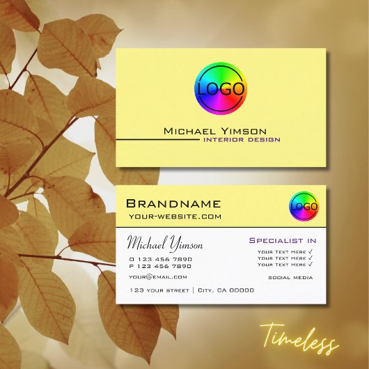 Carte De Visite Blanc clair simple avec logo professionnel