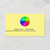Carte De Visite Blanc clair simple avec logo professionnel (Devant)