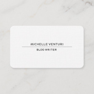 Carte De Visite Blanc clair Simple Professionnel Blog Writer Web
