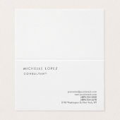 Carte De Visite Blanc classique élégant sobre professionnel (Extérieur déplié)