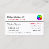 Carte De Visite Blanc classique et noir avec logo professionnel (Dos)