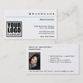 Carte De Visite Blanc classique Premium Pearl avec logo et photo (Devant / Derrière)