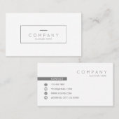 Carte de visite blanc contemporain gris chic à la (Devant / Derrière)